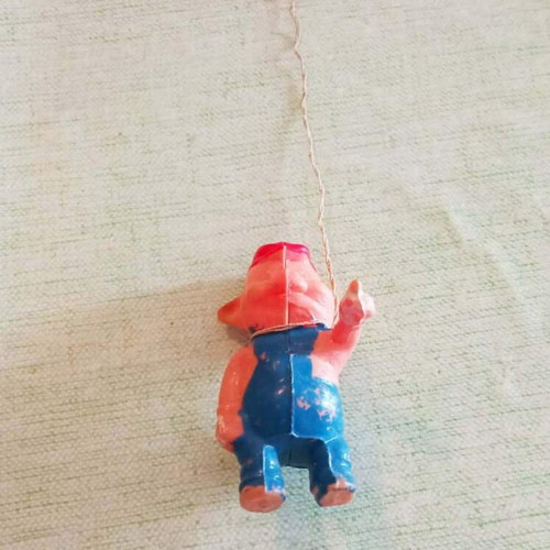 Vintage small celluloid pig toy used