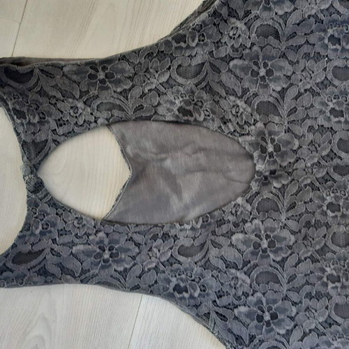 Lace dress, cotton, grey