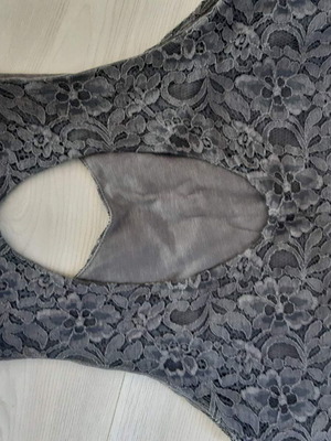 Lace dress, cotton, grey
