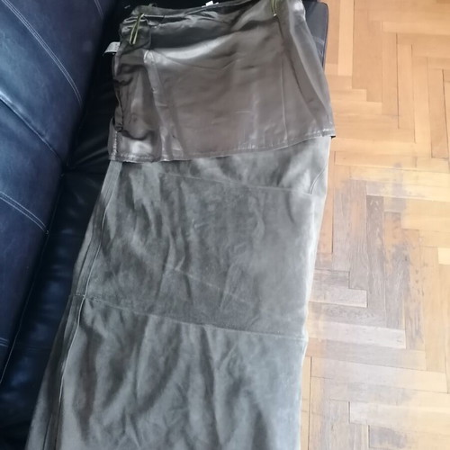 Ashley Brooke vintage leather maxi skirt new, suede, oil color