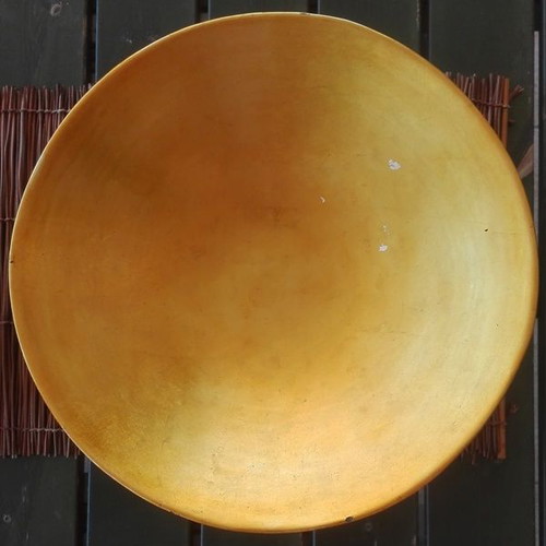 Wooden bowl used with gold enamel and base 40x10cm
