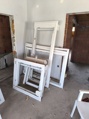 Window and door frames with shutters and screens, like new