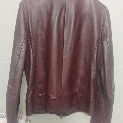 Leather jacket made in Italy like new, burgundy