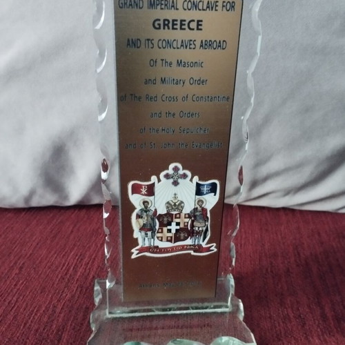 Commemorative plaque used from Grand Imperial Conclave for Greece