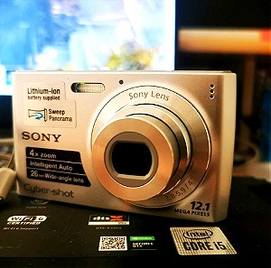 Sony DSC W510 12mpxl silver + θήκη + κάρτα μνήμης