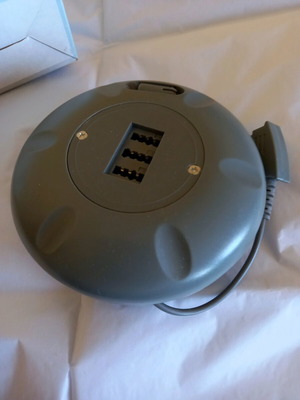 Telephone extension cable 10m with 3-position reel like new