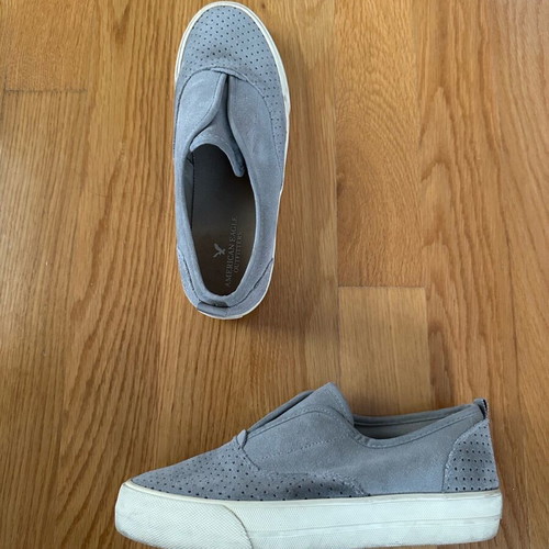 American Eagle shoes used, gray flat loafers size 37.5