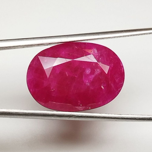 Ruby 10.54 carat hot pinkish red from Mozambique new