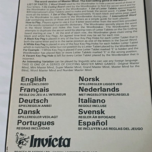 Vintage Master Mind word game unused, English edition