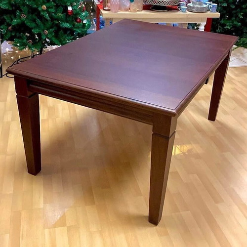Handmade mahogany dining table, solid wood, 8 seats