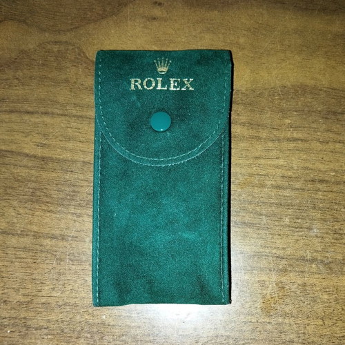 Rolex watch case like new, green velvet with gold logo