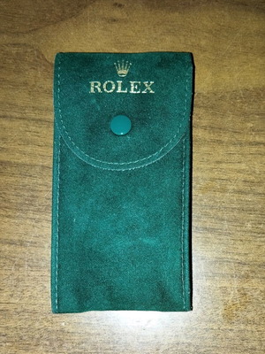 Rolex watch case like new, green velvet with gold logo
