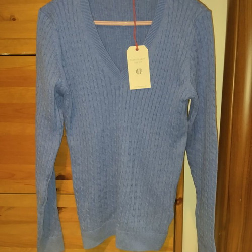 Felix Hardy cotton sweater new, medium large, blue lilac