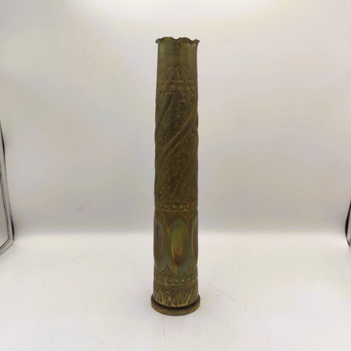 Σπάνιο διακοσμητικό βάζο Trench Art σκαλιστός κάλυκας Bofors 40mm 1971 σαν καινούργιο