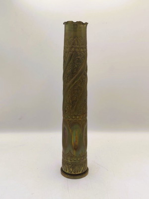 Σπάνιο διακοσμητικό βάζο Trench Art σκαλιστός κάλυκας Bofors 40mm 1971 σαν καινούργιο