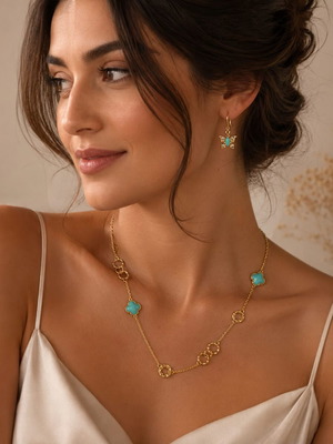 Vintage Atelier 14K Gold Summer Jewelry Set like new