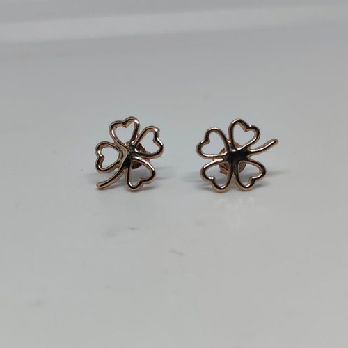 Four-Leaf Clover Earrings in Pink Gold Color like new