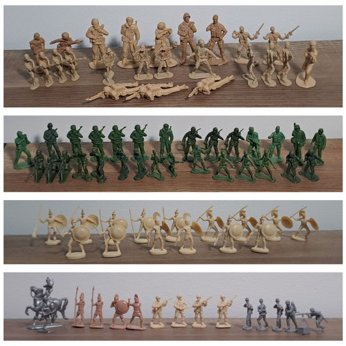 Pack of over 100 used plastic army men figures