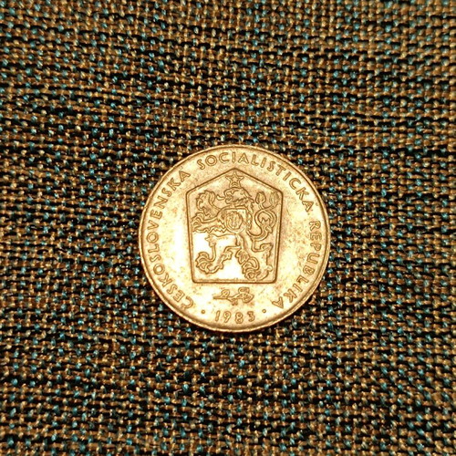 Czechoslovakia 2 Koruny Coin used