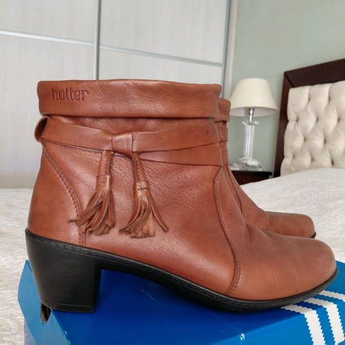 Hotter leather ankle boots used, brown, size 39