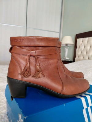 Hotter leather ankle boots used, brown, size 39