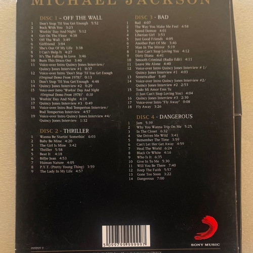 Michael Jackson 4CD box set slightly used