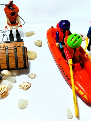 Playmobil βάρκα και δύτης μεταχειρισμένα, vintage 1997