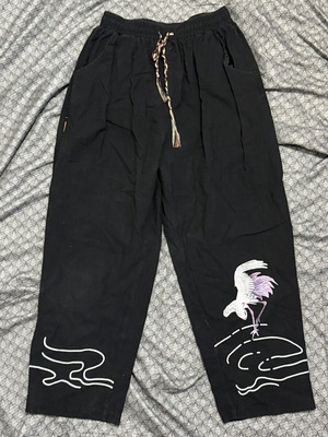 Sweatpants with print used, size XL, black