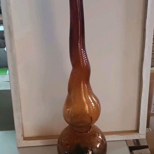 Glass blown floor vase like new