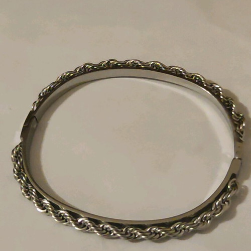 Bracelet handcuffs new, silver stainless steel