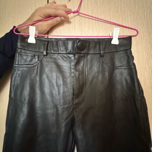 Black leather pants Zara like new, slim fit