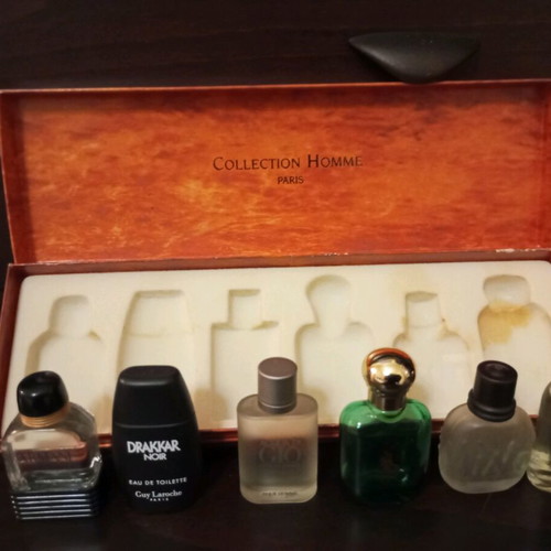 1990 vintage men's perfume bottle set used