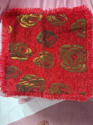 Decorative pillowcases new, set of 2, 50x50 cm, red with gold