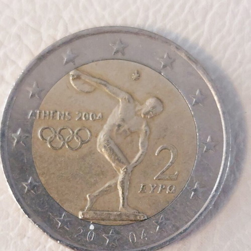 Commemorative 2 Euro Coin Athens 2004 Discobolus used