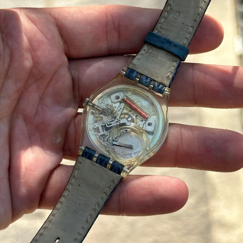 Swatch DELAVE GK145 vintage wristwatch 34mm, denim design