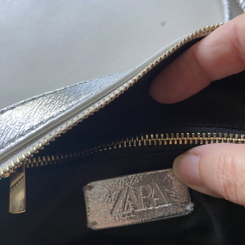 Zara crossbody bag new, silver with adjustable long strap