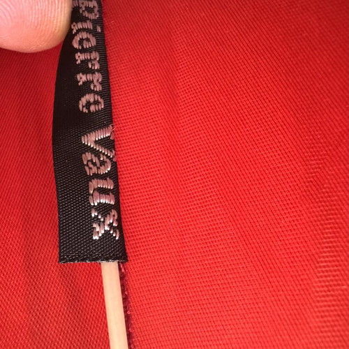 Vintage Longchamp Pierre Vaux folding umbrella, like new, red