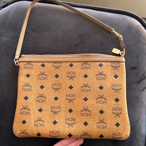 Mcm shoulder bag used, authentic brown