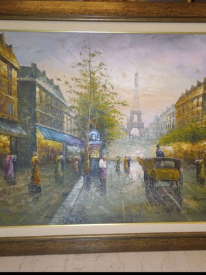 Oil painting with spatula technique, 1 x 0.70 m