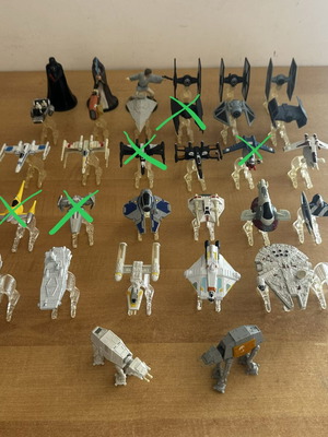 Hot Wheels Star Wars spaceships and figures used collection