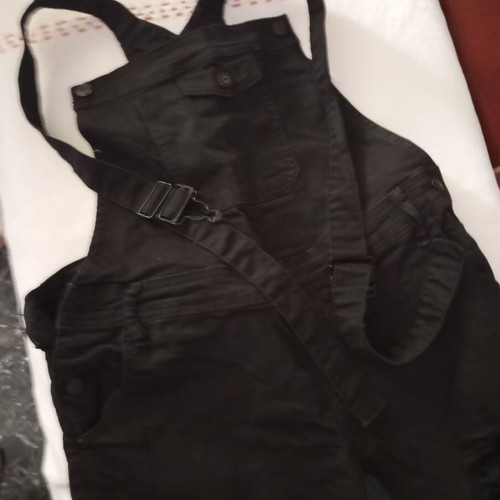 Black denim salopette, XL waist 90-93cm, new