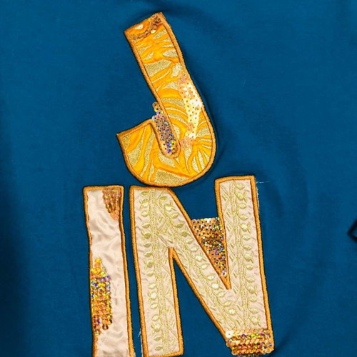 Just In blouse size M like new, blue and yellow