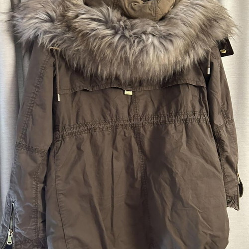 Zara parka with detachable quilted inner jacket and fur, like new