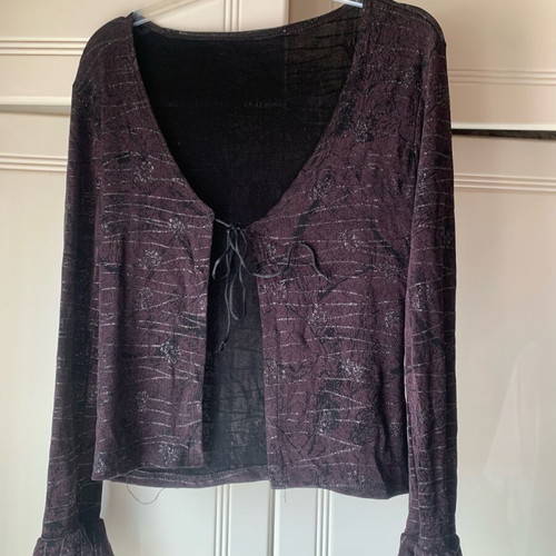Skirt and jacket set like new, summer purple and black with glitter