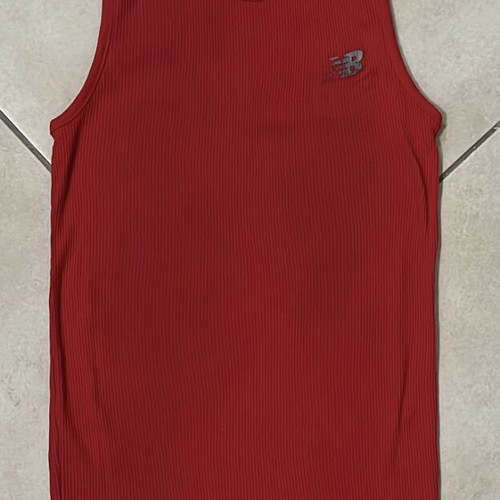 New Balance ribbed tank top, red, cotton blend, size M