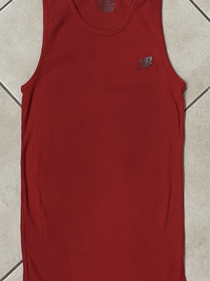 New Balance ribbed tank top, red, cotton blend, size M