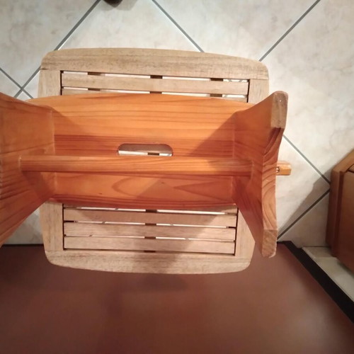 Wooden kitchen stool used, brown Ordex
