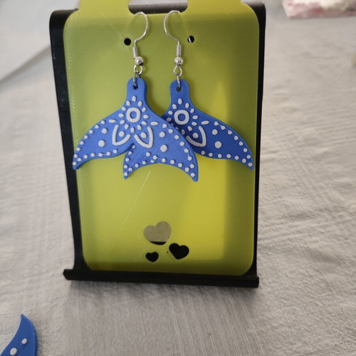 Mermaid tail 3D printing earrings made to order