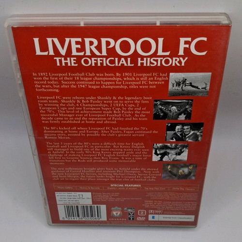Liverpool FC The Official History DVD like new