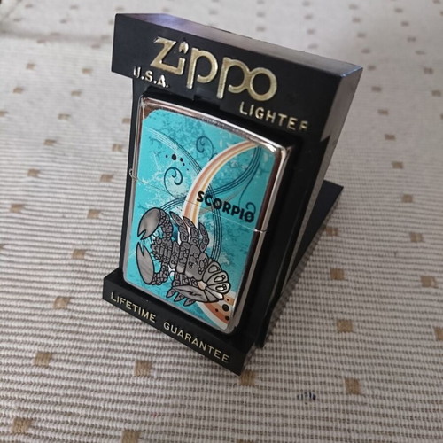 Zippo Zodiac Scorpio lighter new with chrome finish